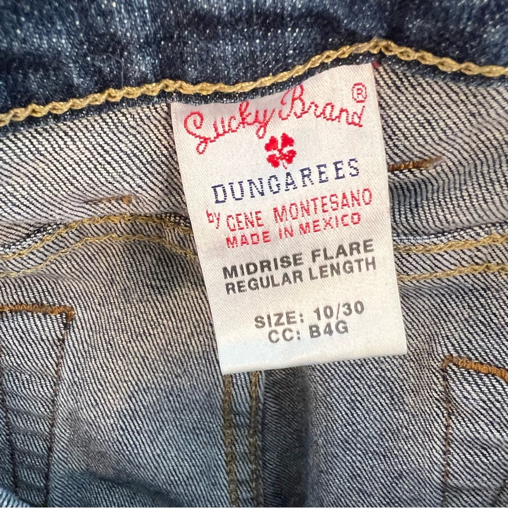 Lucky Brand Dungarees Jeans Mid Rise Flare Denim Women Jeans 10/30 Reg Dark Wash - Picture 6 of 6